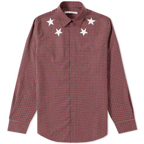 givenchy star check shirt